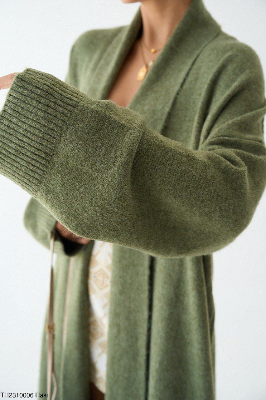 Haki Oversize Yumoş Hırka
