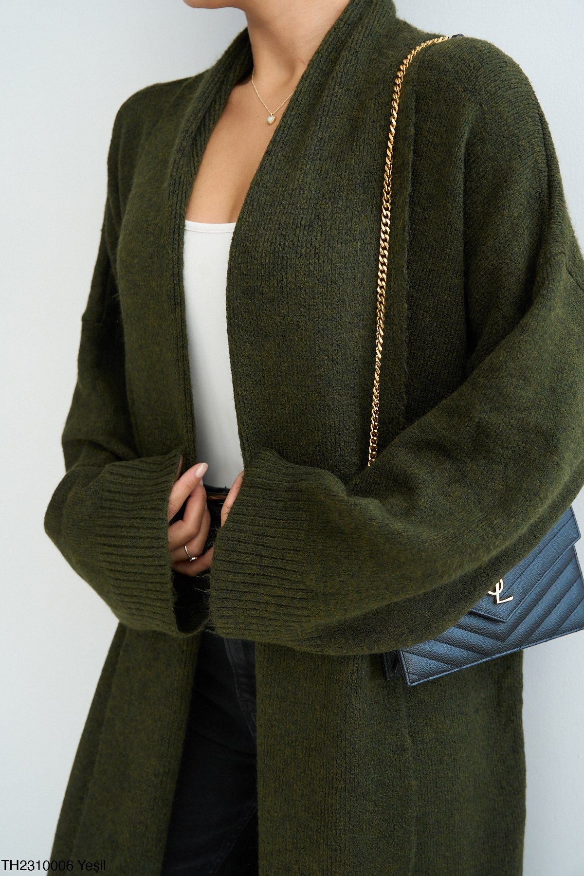 Haki Oversize Yumoş Hırka