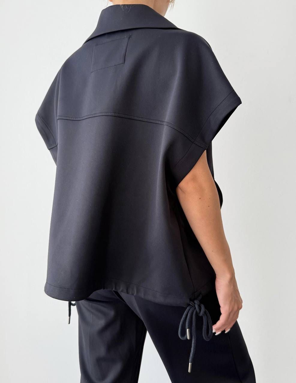 Lacivert Oversize Yelekli Takım