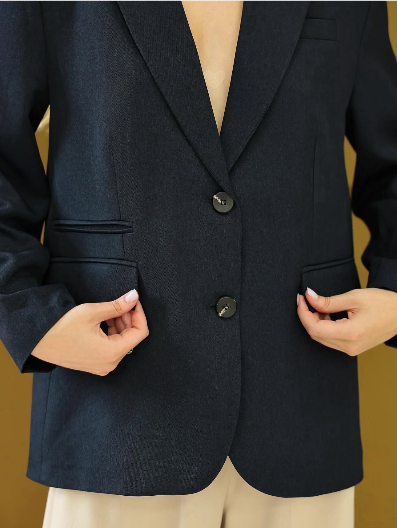 Cepli Oversize Ceket Siyah