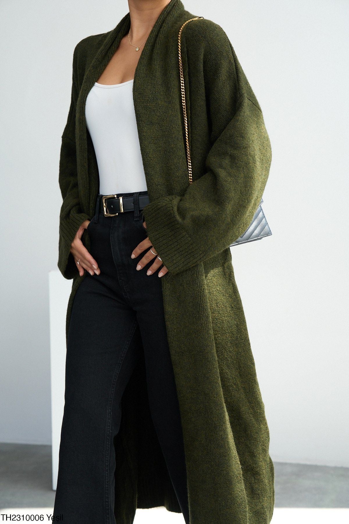 Haki Oversize Yumoş Hırka
