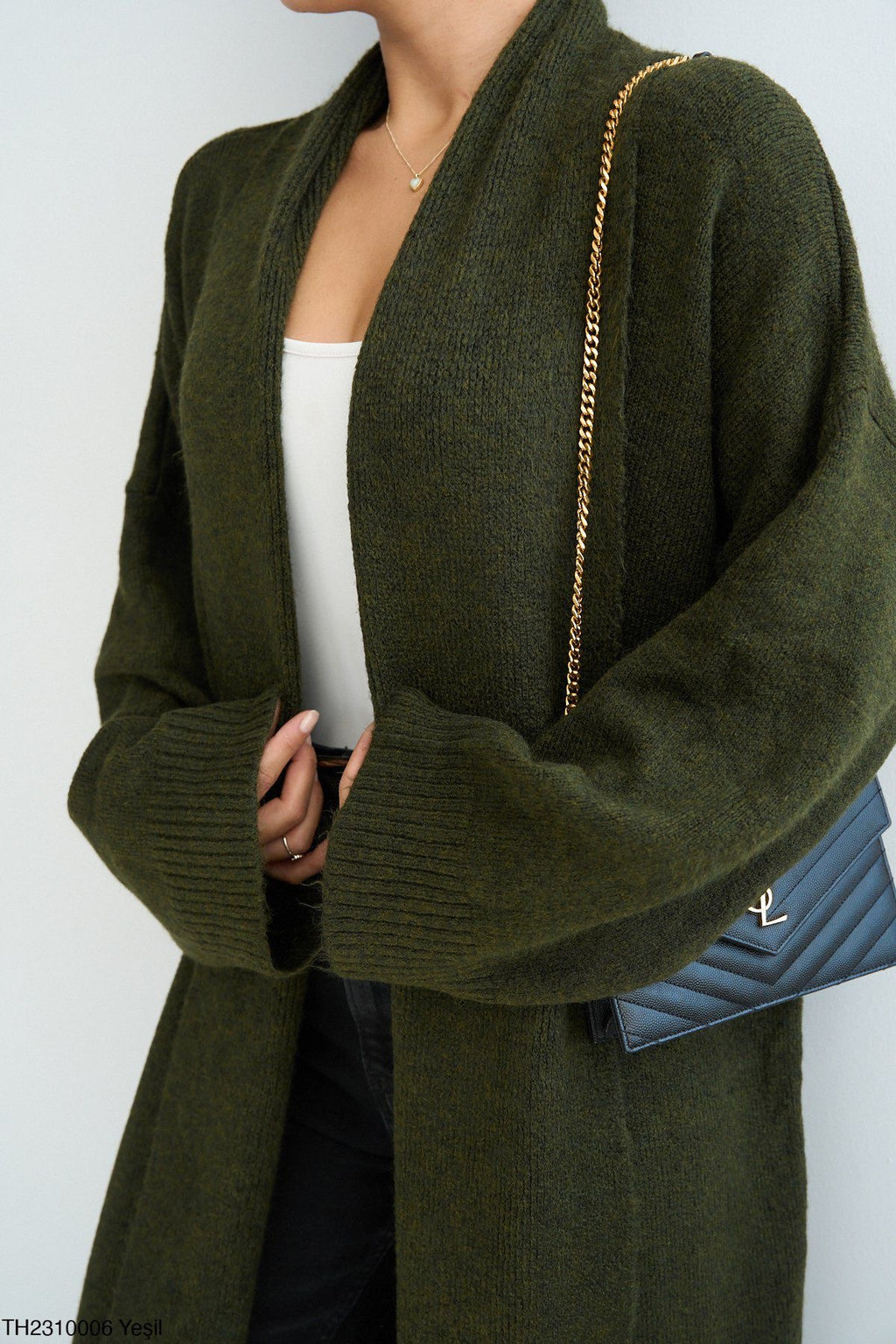 Haki Oversize Yumoş Hırka